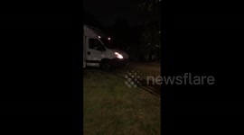 UK: Actionists used a repurposed prison van to break inside Elbit’s heavily guarded weapons facility