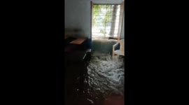 Government school flooded amid heavy rain in India