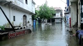 Weather: Residential area flooded amid heavy rain in Rajasthan