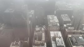 Fog Moves Through Downtown Chicago