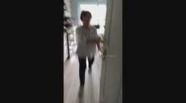 Irish Woman Startled By Family