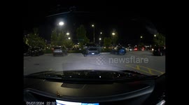 Dashcam Captures Motorcyclist Flying Into Car