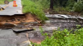 US: Tropical Storm Debby Washes Away Vital Road In Pierce County, Georgia