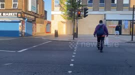 Shops boarded up on north London high street due to planned protests