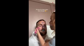 Little girl gives dad an epic makeover on a Friday night