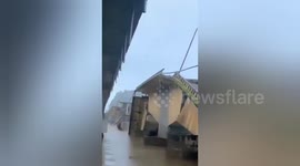 Bridge connecting two Indian states collapses, truck driver injured