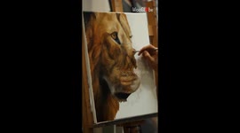 Art of painting a lion: Every stage from initial layer to final varnish