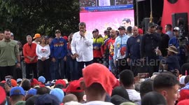 Venezuela: Nicolas Maduro during the Chavista rally on Saturday