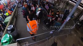 Cornwall Boardmasters  Festival 2024, Railway station welcomes thousands of fans on special direct trains, Newquay Cornwall UK