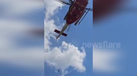Italy: Injured Hiker Air-Lifted to Safety from Mount Amiata Rescue