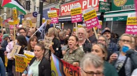 Huge crowds gather at a rally against the far-right and racism in Finchley, London, following a week of riots organised by the far-right