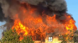 Cranes collapse during massive fire in Vancouver, British Columbia