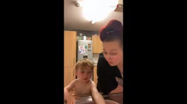 Apologetic toddler instantly realizes his mistake after accidentally swearing