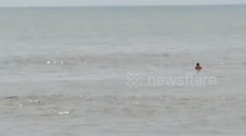 Dramatic Ditpolairud Polda West Sumatra Evacuates Fishermen After Being Hit by Big Waves