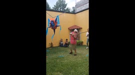 'Comical Piñata Slip' - Grandma's unexpected fall at party becomes a classic laughing moment