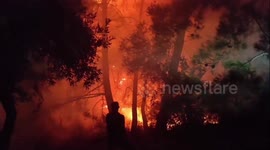 Turkey: Brave Nighttime Efforts Against Wildfires Continue in Turkey