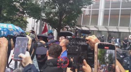 August 8th 2024 - Climate Protest and Arrest at CITI Bank Head Quarters in New York City USA At least 6 arrested, including John Mark a professional cellist.