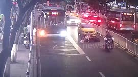 Motorcycle crash injures 2 after basketball rolls into busy road in southern China