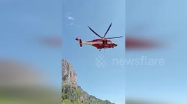 Helicopter rescues horses trapped in Italian ravine