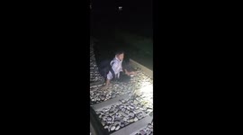 Drunk falls asleep on train tracks and somehow avoids injury