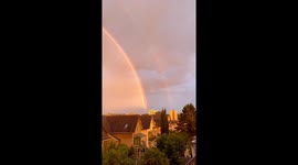 Double rainbow captured in Lausanne, Switzerland