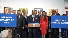 USA: Mayor Eric Adams makes public safety and quality-of-life-related announcement  at 14th Street Y