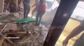 Palestine: The Palestine Red Crescent Emergency Medical Services crews retrieved the bodies of two martyrs after an apartment was targeted in the Al-Thalathini area of Gaza City