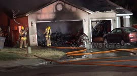 USA: San Jacinto Riverside County Fire Destroys Home