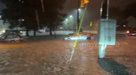 Severe flooding hits West Akron, OH, USA