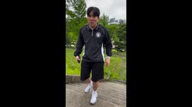 Person runs backwards down University of Suwon stairs