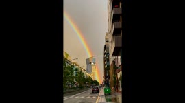 End of the rainbow can be seen in Paris, rainbow looks like it’s hitting the ground
