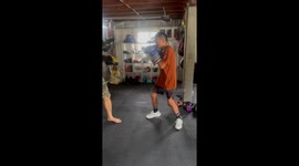 Kid has power Irasa who just turned 11 following his 12 year old sister in the boxing scene