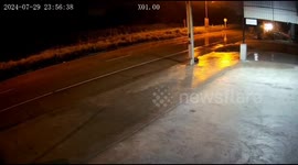 Vehicle skids and collides with post in Chon Buri, Thailand
