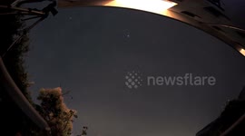 Timelapse shows lightning illuminating sky during Perseid meteor shower above Swiss Alps