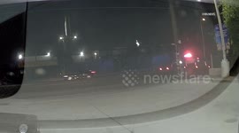 USA: North Hollywood Man Drives Through Crash Scene Striking Police Vehicle