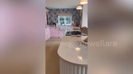 Mum completes £200k five year project to turn her entire home into pastel paradise
