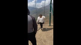 Sister falls off swing in Vladikavkaz, Russia