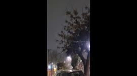 Fire engulfs house and car in Macul, Santiago Metropolitan Region, Chile