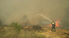 Wildfire rages near Athens
