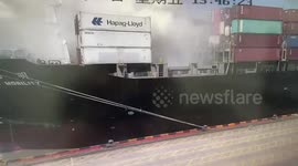 Explosion on Yang Ming marine ship at Ningbo-Zhoushan Port, China