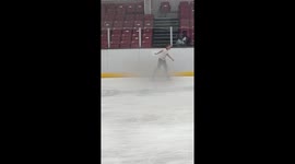 Comical skating mishap: Little boy falls after shoes fail during practice session