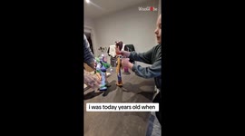 Little girl makes her toys seem to talk to each other