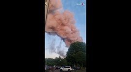 GRIPPING footage of the massive smoke cloud stemming from the fire in Linwood