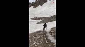 Friend's comical glacier slip reminds man of how he fell for his crush