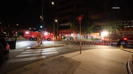 United States: Encino Car Plows Into Building, Man Extricated