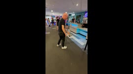 Dad betrayed by his own confidence after limbo attempt hilariously backfires