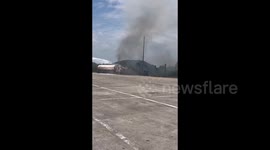 China: Extinguishing of a burning gas tanker in Yushui