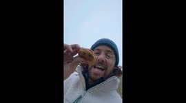 Drone brings cookie to 'How Ridiculous' star Brett in New Zealand mountains