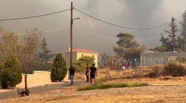 Greece: Wildfire Rages Northeast Of Athens Forcing Residents To Evacuate 3
