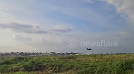 US Air Force F22 Raptor fighter jet flies in the Philippines for Iron Blade drill